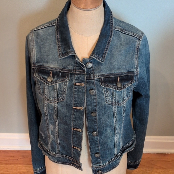 Prana Jackets & Blazers - Prana Distressed Blue Jean Jacket